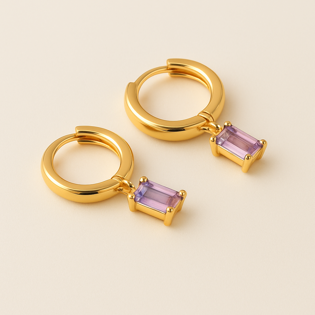 VIP-BELLA Gouden Birthstone Hoops