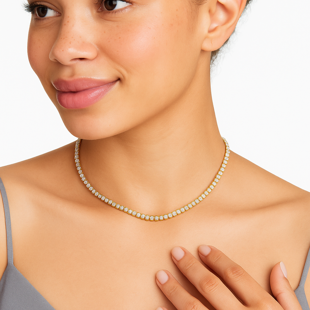 TENNIS Klassieke Gouden Halsketting