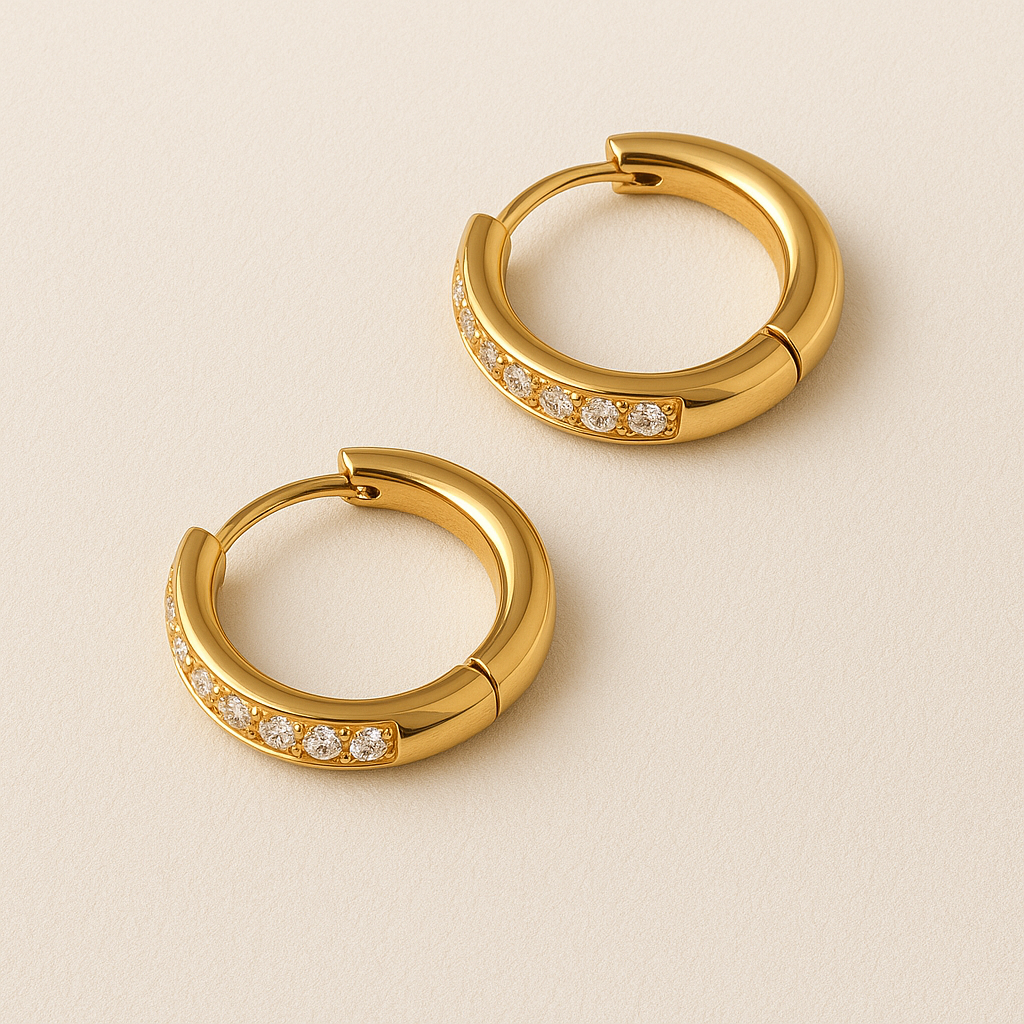 ARIELLE Gouden Zirconia Hoops