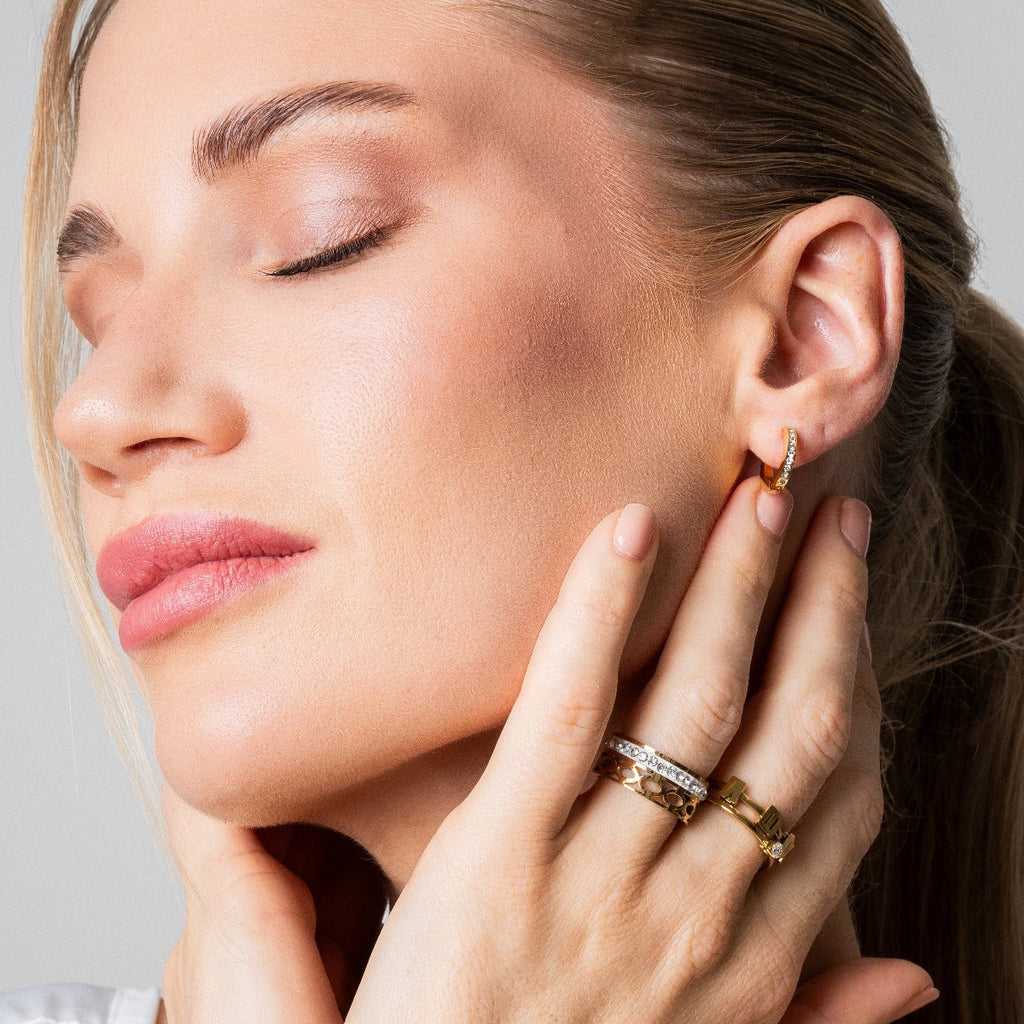 ARIELLE Gouden Zirconia Hoops