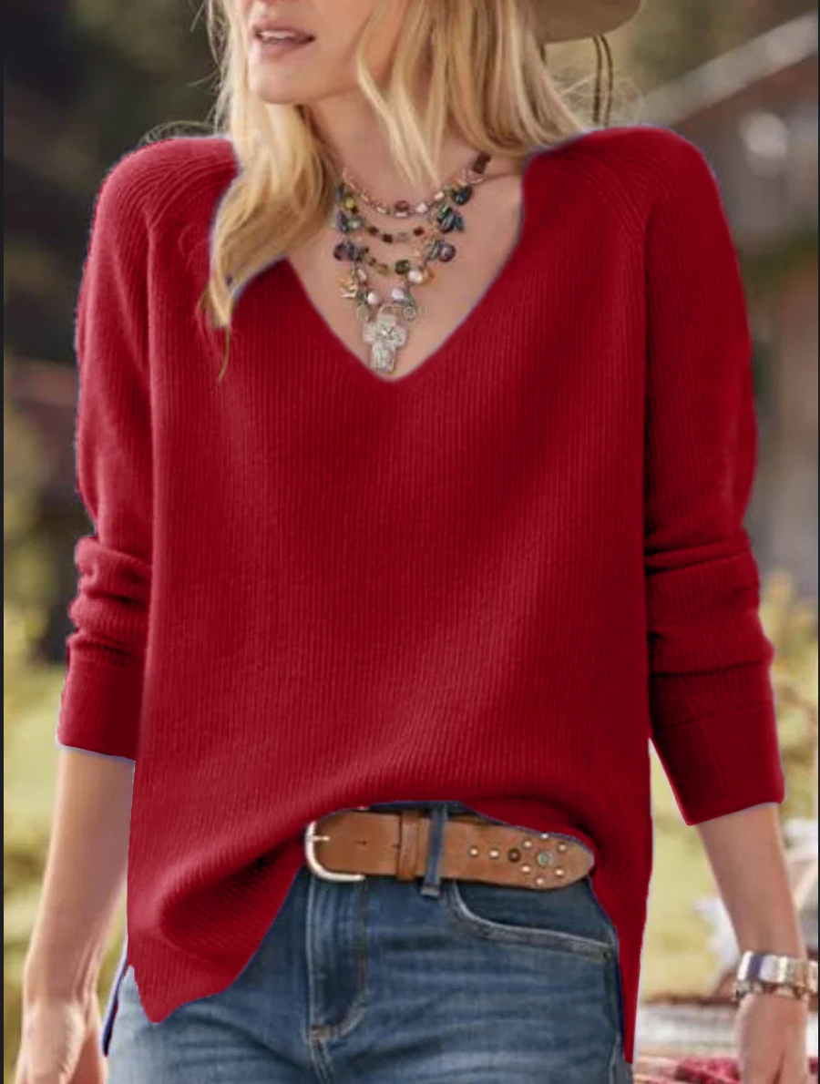Maglione casual con scollo a V | HEXGLAM™