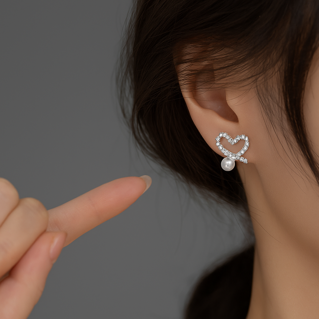 PAREL Hartjes Oorbellen met Zirkoon