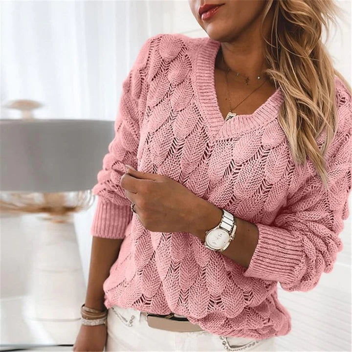 Maglione in maglia con scollo a V | HEXGLAM™ 