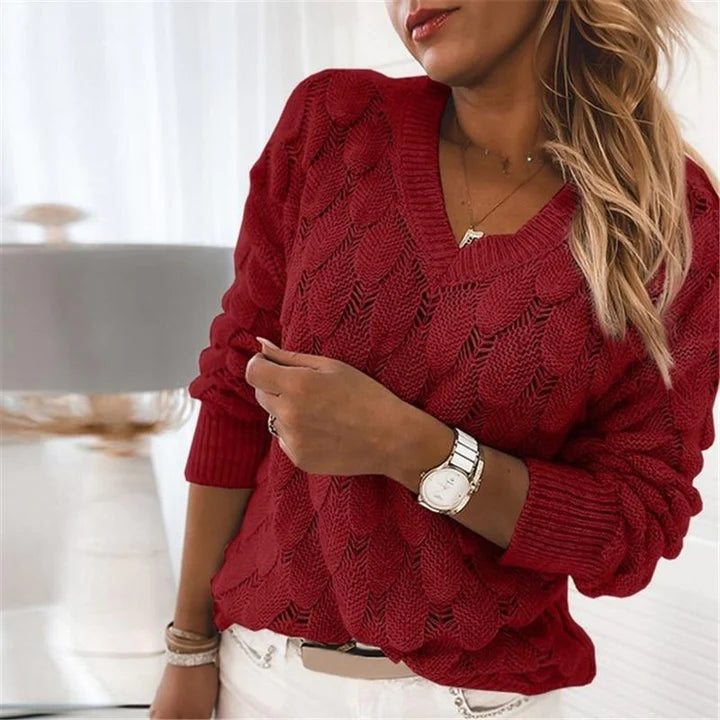 Maglione in maglia con scollo a V | HEXGLAM™ 